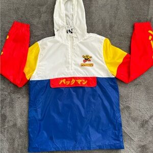 Multicolor, pull over windbreaker, hooded jacket